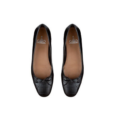 FLAT MARCELA NEGRO COCODRILO