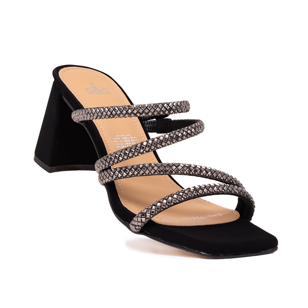 TACONES CRISTAL NEGRO