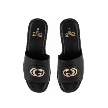 SANDALIA CUÑA ROMINA NEGRO